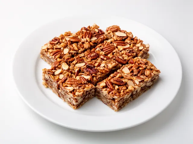 Low FODMAP No-Bake Crispy Almond Pecan Bars