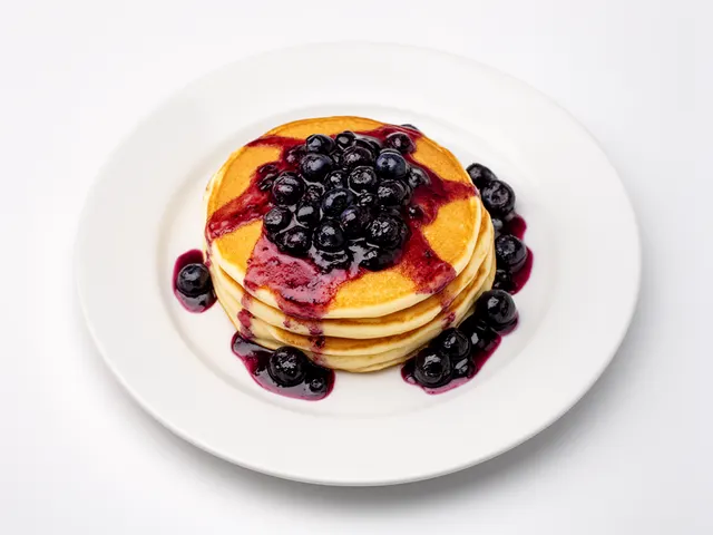 Low FODMAP Buttermilk Pancakes with Blueberry Compote