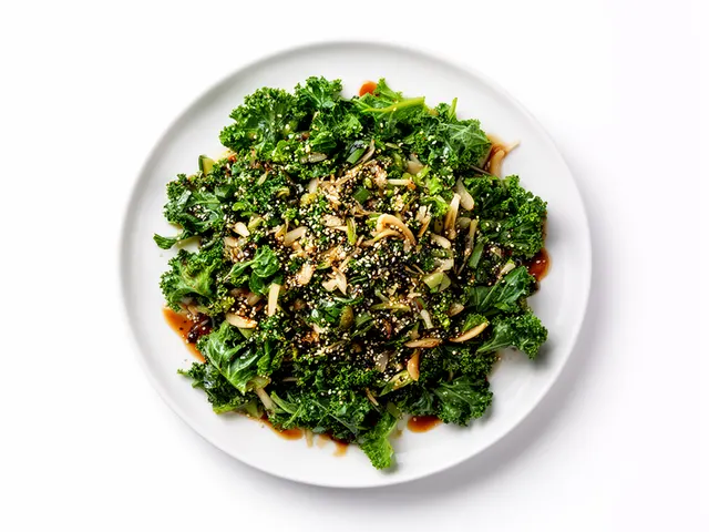 Low FODMAP Kale Sesame Salad with Tamari-Ginger Dressing